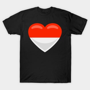 Indonesia Flag Heart T-Shirt